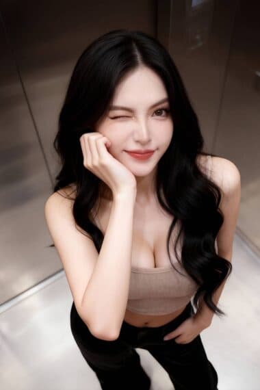 Girl NING posing gracefully – available for massage companionship in Bukit Indah 4.