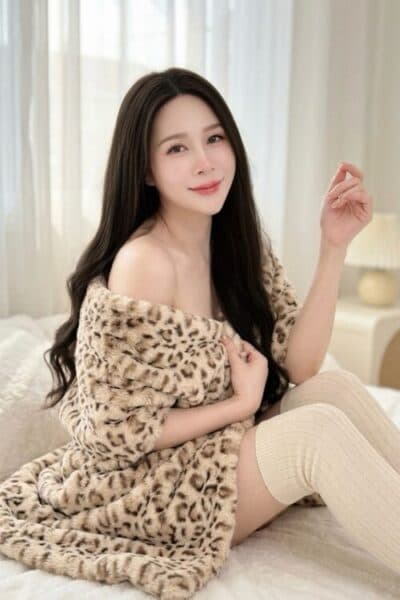 Girl AUGUST posing gracefully – available for massage companionship in Bukit Indah 1.