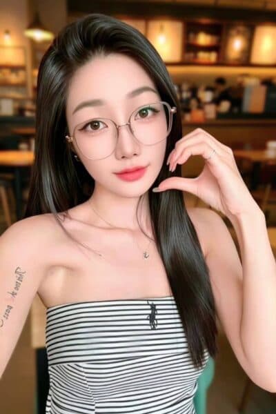 Girl JIN JIN posing gracefully – available for massage companionship in Nusa Bestari 1.