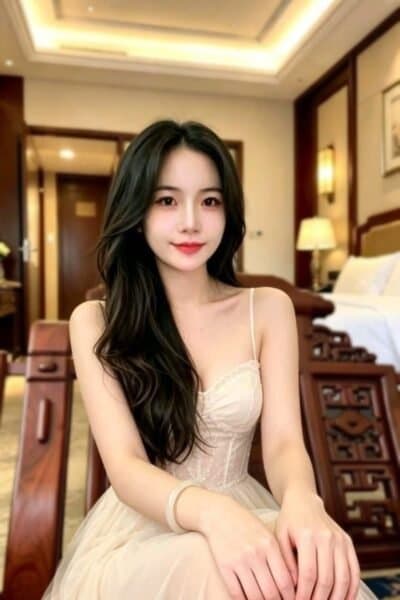 Girl KIYOMI posing gracefully – available for massage companionship in Nusa Bestari 3.